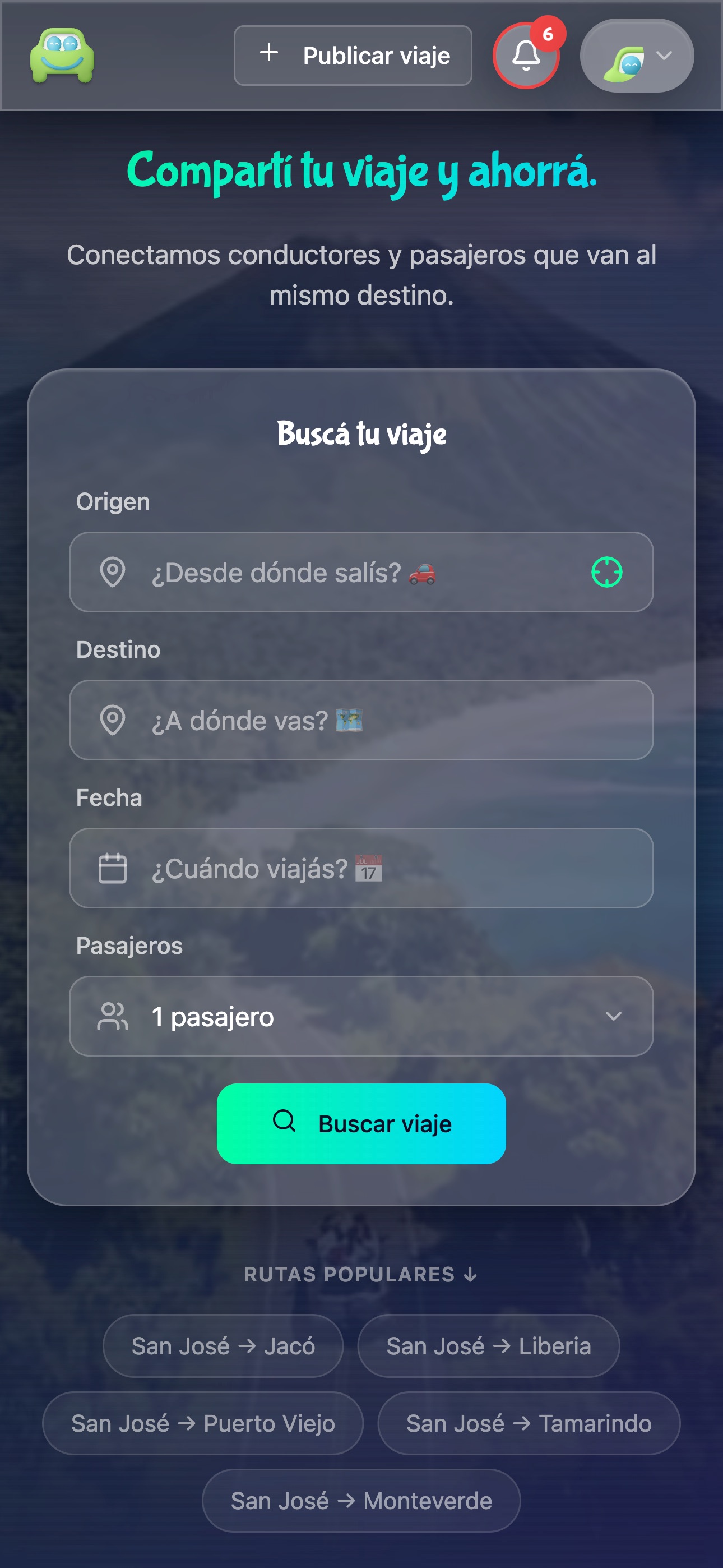 Pantalla principal móvil
